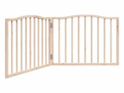 Clicnbuy Puerta para perros plegable 2 paneles madera de álamo 160 cm