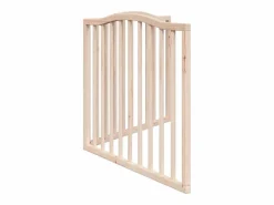 Clicnbuy Puerta para perros plegable 2 paneles madera de álamo 160 cm