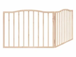 Clicnbuy Puerta para perros plegable 2 paneles madera de álamo 160 cm