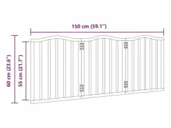 Outlet Clicnbuy Puerta para perros plegable 3 paneles madera álamo blanca 150cm Blanco