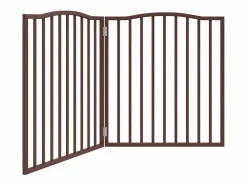 Clicnbuy Puerta para perros plegable 2 paneles álamo marrón roble 160 cm