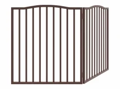 Clicnbuy Puerta para perros plegable 2 paneles álamo marrón roble 160 cm