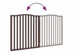 Clicnbuy Puerta para perros plegable 2 paneles álamo marrón roble 160 cm