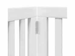 Clicnbuy Puerta para perros plegable 3 paneles madera álamo blanca 300cm