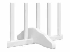 Clearance Puerta para perros plegable 4 paneles madera álamo blanca 320cm Seguridad Para Mascotas
