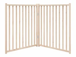 Clicnbuy Puerta para perros plegable 2 paneles madera de abeto 160 cm