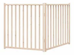 Clicnbuy Puerta para perros plegable 2 paneles madera de abeto 160 cm
