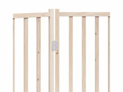Clicnbuy Puerta para perros plegable 2 paneles madera de abeto 160 cm