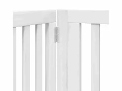 Clicnbuy Puerta para perros plegable 4 paneles madera álamo blanca 320cm