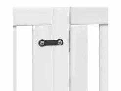 Clicnbuy Puerta para perros plegable 4 paneles madera álamo blanca 320cm