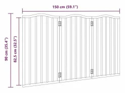New Puerta para perros plegable 3 paneles madera de álamo 150 cm Seguridad Para Mascotas