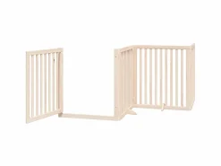 Clicnbuy Puerta para perros plegable 10 paneles madera de álamo 800 cm