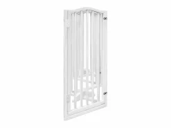 Online Puerta para perros plegable 3 paneles madera álamo blanca 300cm Seguridad Para Mascotas