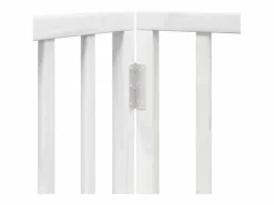 Hot Clicnbuy Puerta para perros plegable 3 paneles madera álamo blanca 150cm Blanco