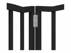 Clicnbuy Puerta para perros plegable 9 paneles madera álamo negra 450 cm