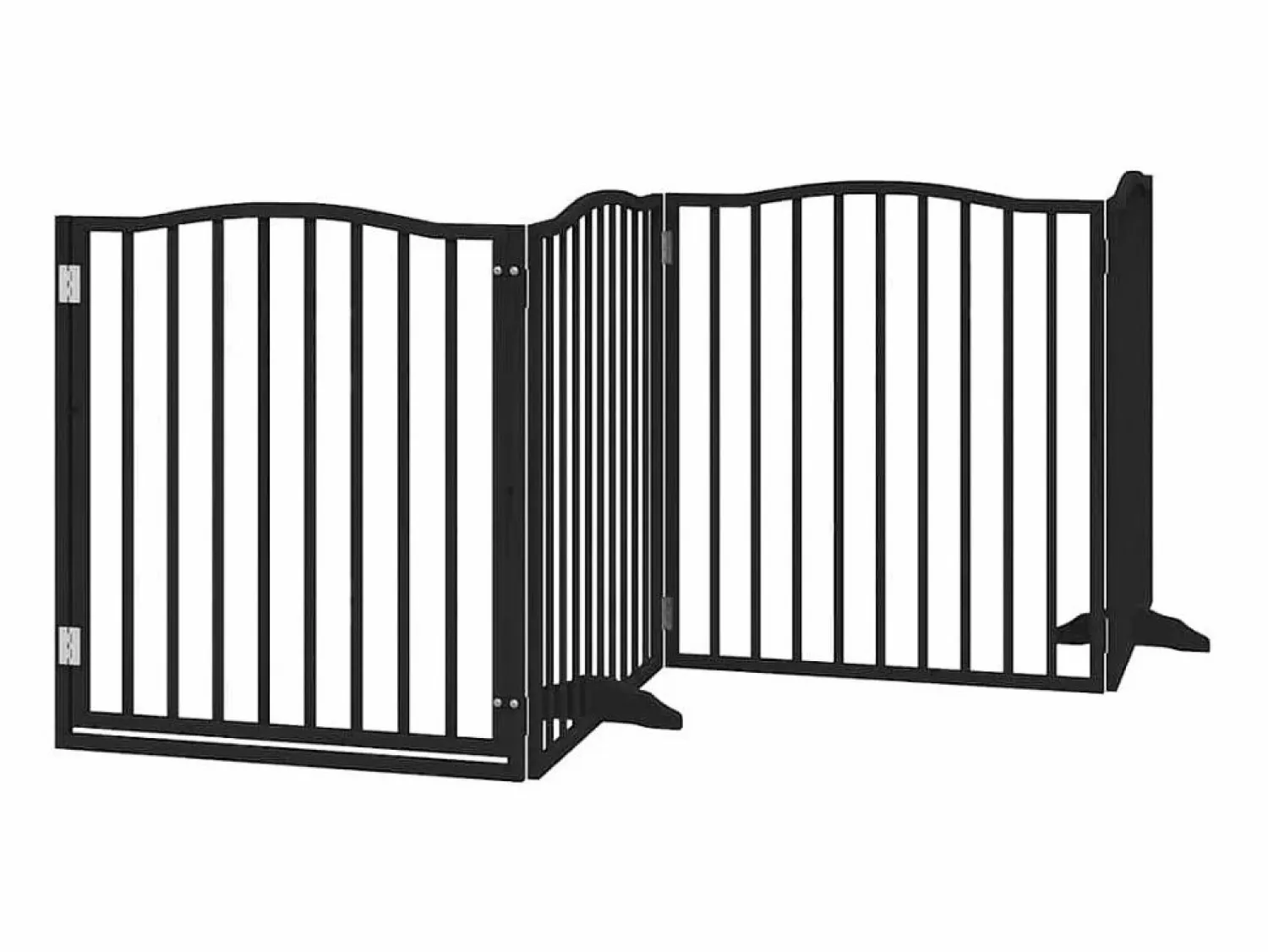 Clicnbuy Puerta para perros plegable 6 paneles madera álamo negra 480 cm