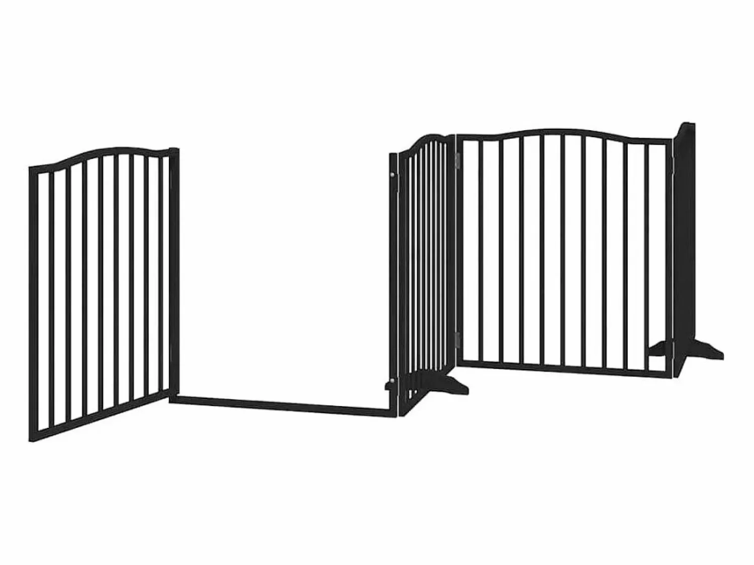 Clicnbuy Puerta para perros plegable 6 paneles madera álamo negra 480 cm