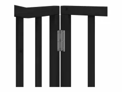 Clicnbuy Puerta para perros plegable 6 paneles madera álamo negra 480 cm