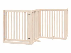 Outlet Puerta para perros plegable 6 paneles madera de álamo 480 cm Seguridad Para Mascotas