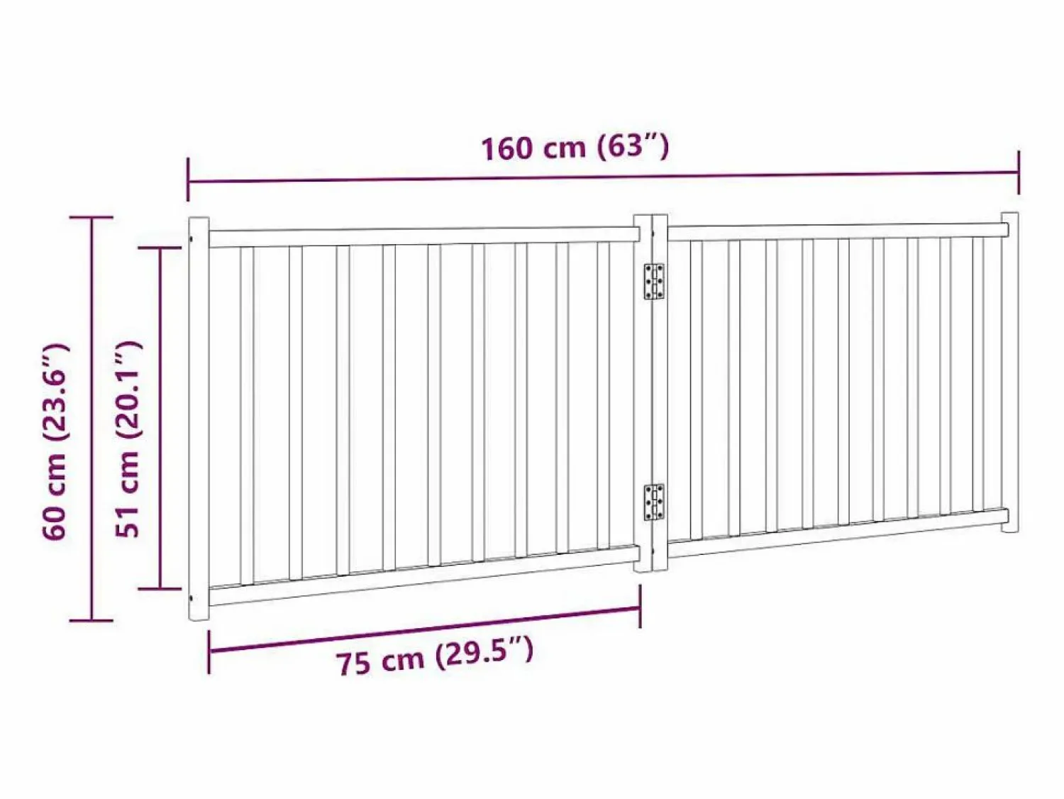 Clearance Clicnbuy Puerta para perros plegable 2 paneles madera de abeto 160 cm Marru00f3n