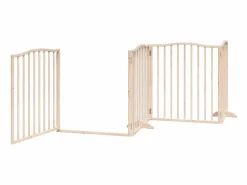 Clicnbuy Puerta para perros plegable 6 paneles madera de álamo 480 cm