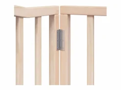 Clicnbuy Puerta para perros plegable 6 paneles madera de álamo 480 cm