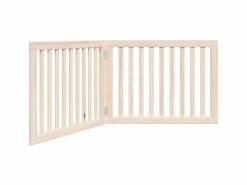 Online Puerta para perros plegable de 2 paneles, 160 cm, madera de álamo Seguridad Para Mascotas