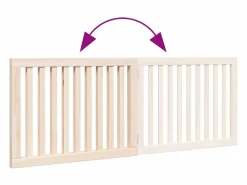 Online Puerta para perros plegable de 2 paneles, 160 cm, madera de álamo Seguridad Para Mascotas
