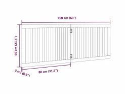 Online Puerta para perros plegable de 2 paneles, 160 cm, madera de álamo Seguridad Para Mascotas