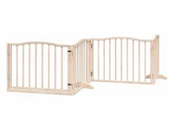 Puerta para perros plegable 8 paneles madera de álamo 640 cm Seguridad Para Mascotas