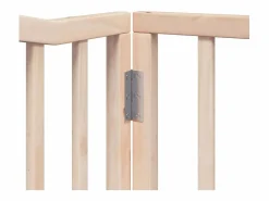 Puerta para perros plegable 8 paneles madera de álamo 640 cm Seguridad Para Mascotas