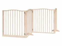 Clicnbuy Puerta para perros plegable 10 paneles madera de álamo 800 cm