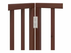Outlet Clicnbuy Puerta para perros plegable 2 paneles madera álamo marrón 160cm Marru00f3n