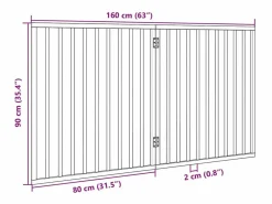 Outlet Clicnbuy Puerta para perros plegable 2 paneles madera álamo marrón 160cm Marru00f3n