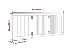 Best Puerta para perros plegable 3 paneles madera álamo marrón 150cm Seguridad Para Mascotas