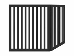 Sale Puerta para perros plegable 2 paneles madera álamo negra 160 cm Seguridad Para Mascotas
