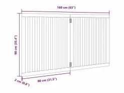 Sale Puerta para perros plegable 2 paneles madera álamo negra 160 cm Seguridad Para Mascotas