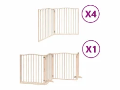 Clicnbuy Puerta para perros plegable 12 paneles madera de álamo 960 cm