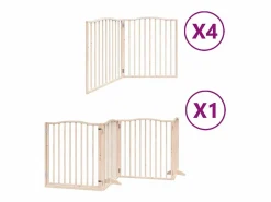 Clicnbuy Puerta para perros plegable 12 paneles madera de álamo 960 cm
