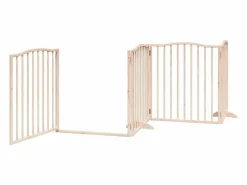 Clicnbuy Puerta para perros plegable 12 paneles madera de álamo 960 cm