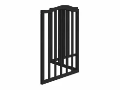 New Clicnbuy Puerta para perros plegable 3 paneles madera álamo negra 150 cm Negro