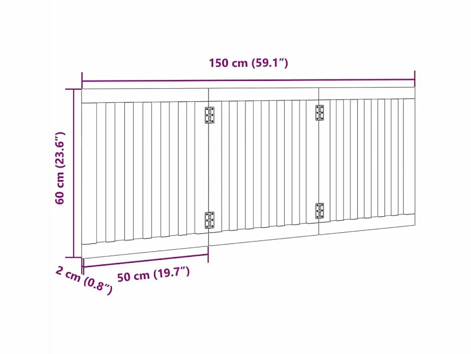 Online Puerta para perros plegable de 3 paneles, 150 cm, madera de álamo Seguridad Para Mascotas