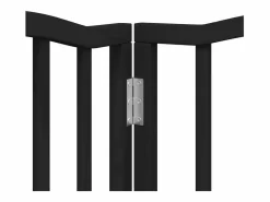 Sale Puerta para perros plegable 6 paneles madera álamo negra 300 cm Seguridad Para Mascotas