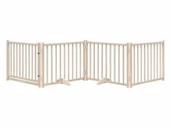 Discount Puerta para perros plegable 4 paneles madera de abeto 320 cm Seguridad Para Mascotas