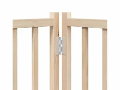 Discount Puerta para perros plegable 4 paneles madera de abeto 320 cm Seguridad Para Mascotas