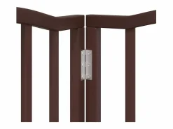 New Clicnbuy Puerta para perros plegable 6 paneles álamo marrón roble 300 cm Marru00f3n