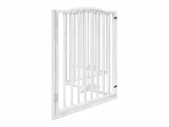 Hot Puerta para perros plegable 4 paneles madera álamo blanca 320cm Seguridad Para Mascotas