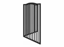 New Puerta para perros plegable 2 paneles madera álamo negra 160 cm Seguridad Para Mascotas