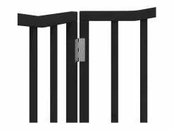 New Puerta para perros plegable 2 paneles madera álamo negra 160 cm Seguridad Para Mascotas