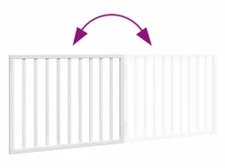 New Puerta para perros plegable de 2 paneles, madera de álamo, blanca, 160 cm Seguridad Para Mascotas